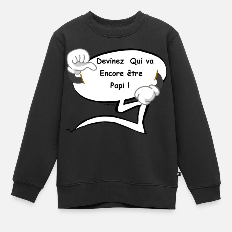 Encore Papi - Sweat Premium enfant bio - noir