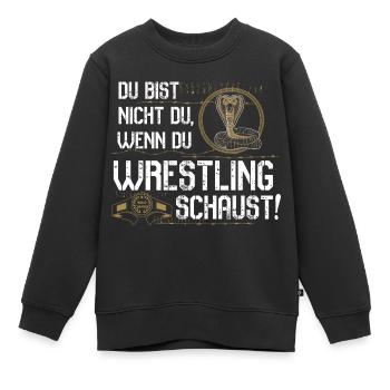 Wrestling schauen - Kinder Premium Organic Sweatshirt - Schwarz - Vorne - AI Model Kid Female (0cm)