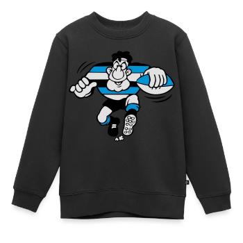 00rugby - Kinder Premium Organic Sweatshirt - Schwarz - Vorne - AI Model Kid Female (0cm)