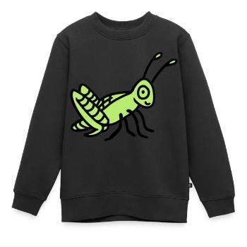 Sauterelle - Sweat Premium enfant bio - noir - Devant - AI Model Kid Female (0cm)
