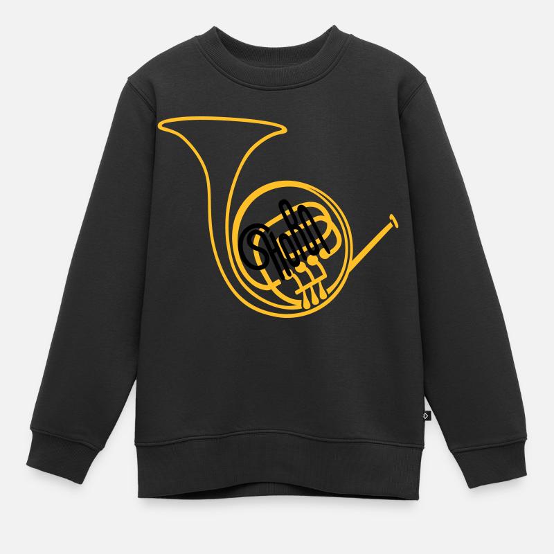 Français Corne II - Sweat Premium enfant bio - noir