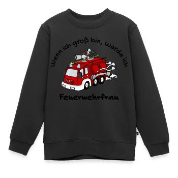 Feuerwehrfrau - Kinder Premium Organic Sweatshirt - Schwarz - Vorne - AI Model Kid Female (0cm)