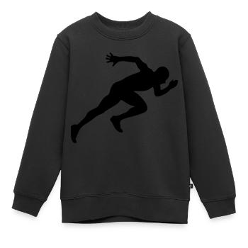 running without stripes - Sweat Premium enfant bio - noir - Devant - AI Model Kid Female (0cm)