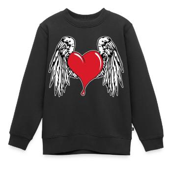 coeur d'ange - Sweat Premium enfant bio - noir - Devant - AI Model Kid Female (0cm)