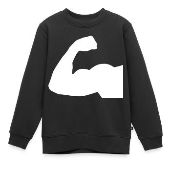 Arm 3 - Kinder Premium Organic Sweatshirt - Schwarz - Vorne - AI Model Kid Female (0cm)