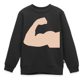 Arm 1 - Kinder Premium Organic Sweatshirt - Schwarz - Vorne - AI Model Kid Female (0cm)