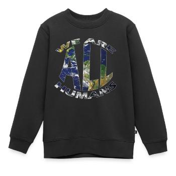 nous sommes tous humains globe - Sweat Premium enfant bio - noir - Devant - AI Model Kid Female (0cm)