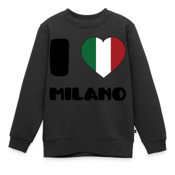 I Love Milano - Kinder Premium Organic Sweatshirt - Schwarz - Vorne - AI Model Kid Female (0cm)