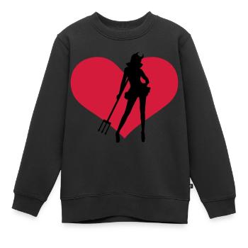 Diable - Sweat Premium enfant bio - noir - Devant - AI Model Kid Female (0cm)