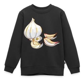 Knoblauch - Kinder Premium Organic Sweatshirt - Schwarz - Vorne - AI Model Kid Female (0cm)