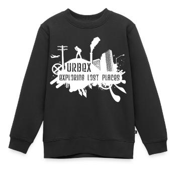 Exploring Lost Places White - Kinder Premium Organic Sweatshirt - Schwarz - Vorne - AI Model Kid Female (0cm)