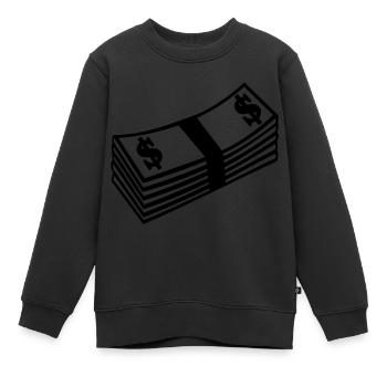 Dollar Geld - Kinder Premium Organic Sweatshirt - Schwarz - Vorne - AI Model Kid Female (0cm)