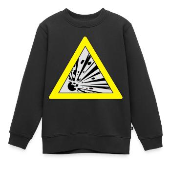 Trafic signe explosion - Sweat Premium enfant bio - noir - Devant - AI Model Kid Female (0cm)