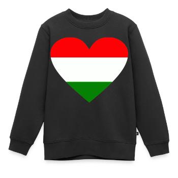 Ungarn - Kinder Premium Organic Sweatshirt - Schwarz - Vorne - AI Model Kid Female (0cm)