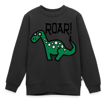Dinosaur Roar - Kids Premium Organic Sweatshirt - black - Front - AI Model Kid Female (0cm)
