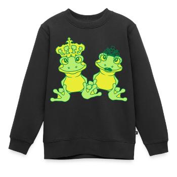 prinz koenig froschkoenig paar paerchen liebe verl - Kinder Premium Organic Sweatshirt - Schwarz - Vorne - AI Model Kid Female (0cm)