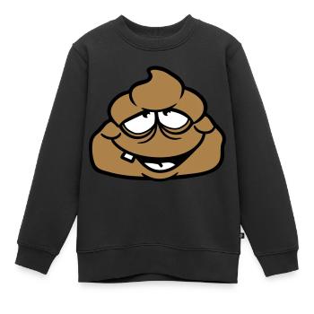 merde kot visage dégoûtant tas haeufchen merde - Sweat Premium enfant bio - noir - Devant - AI Model Kid Female (0cm)