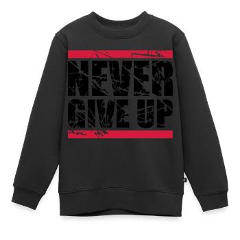 les larmes rayent les barres rouges ne jamais abandonner - Sweat Premium enfant bio - noir - Devant - AI Model Kid Female (0cm)