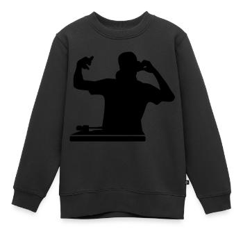 DJ - Sweat Premium enfant bio - noir - Devant - AI Model Kid Female (0cm)