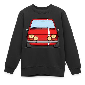 126 Rallye Rot Weiß - Kinder Premium Organic Sweatshirt - Schwarz - Vorne - AI Model Kid Female (0cm)