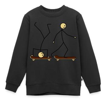 Skateboard Fun - Kinder Premium Organic Sweatshirt - Schwarz - Vorne - AI Model Kid Female (0cm)