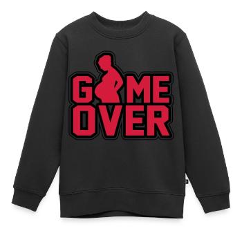 Schwanger- Game Over - Kinder Premium Organic Sweatshirt - Schwarz - Vorne - AI Model Kid Female (0cm)