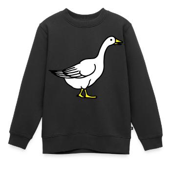 goose - Kids Premium Organic Sweatshirt - black - Front - AI Model Kid Female (0cm)