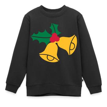 Cloche Noël - Sweat Premium enfant bio - noir - Devant - AI Model Kid Female (0cm)