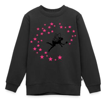 Fee mit Sternen 2C - Kinder Premium Organic Sweatshirt - Schwarz - Vorne - AI Model Kid Female (0cm)