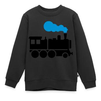 Lokomotive - Kinder Premium Organic Sweatshirt - Schwarz - Vorne - AI Model Kid Female (0cm)