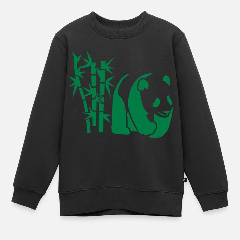 Panda - Sweat Premium enfant bio - noir