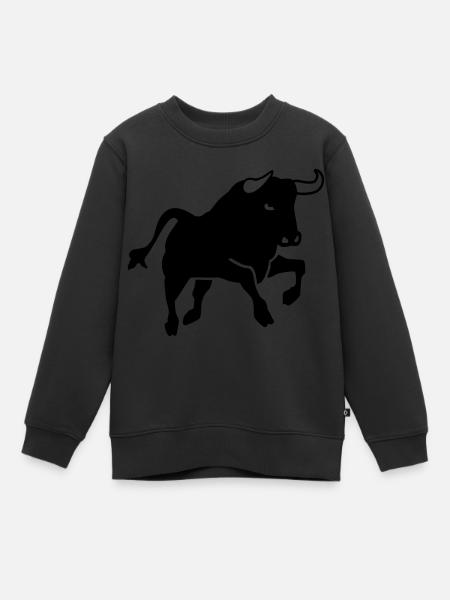 Stier - Kinder Premium Organic Sweatshirt - Schwarz