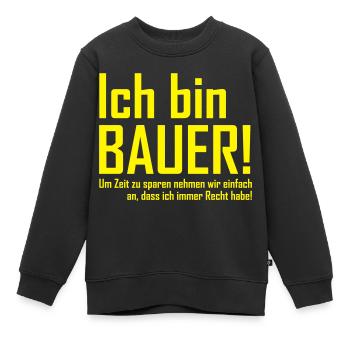 ich bin bauer - Kinder Premium Organic Sweatshirt - Schwarz - Vorne - AI Model Kid Female (0cm)