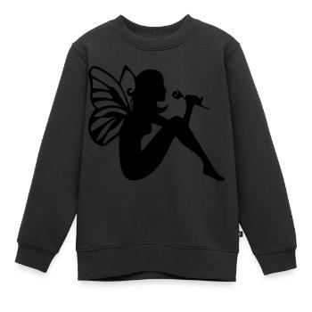 Elfe - Kinder Premium Organic Sweatshirt - Schwarz - Vorne - AI Model Kid Female (0cm)