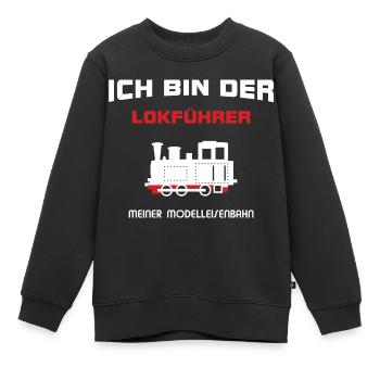 Lokführer Modelleisenbahn - Kinder Premium Organic Sweatshirt - Schwarz - Vorne - AI Model Kid Female (0cm)