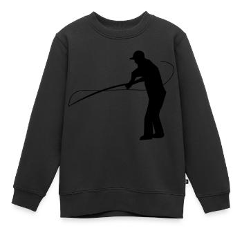 angler - Kinder Premium Organic Sweatshirt - Schwarz - Vorne - AI Model Kid Female (0cm)