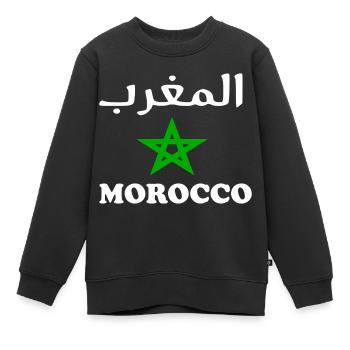 Le maroc - Sweat Premium enfant bio - noir - Devant - AI Model Kid Female (0cm)