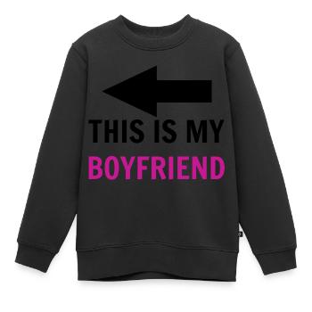 This is my boyfriend (rose) - Sweat Premium enfant bio - noir - Devant - AI Model Kid Female (0cm)