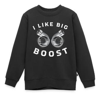 Ich mag Big Boost - Turbolader | Autotuner-Geschenk - Kinder Premium Organic Sweatshirt - Schwarz - Vorne - AI Model Kid Female (0cm)