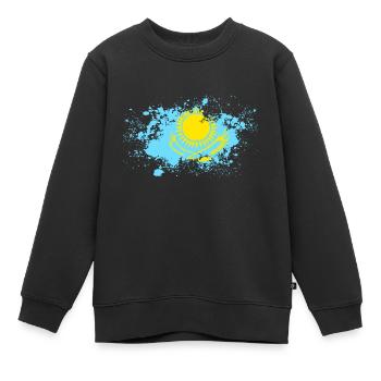 Kazakhstan Kazakhstan idée cadeau drapeau - Sweat Premium enfant bio - noir - Devant - AI Model Kid Female (0cm)