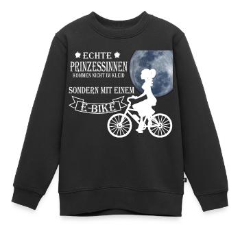 ECHTE PRINZESSINNEN KOMMEN NICHT IM KLEID - Kinder Premium Organic Sweatshirt - Schwarz - Vorne - AI Model Kid Female (0cm)