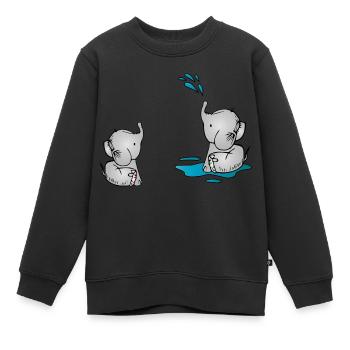 Lea & Leo - Kinder Premium Organic Sweatshirt - Schwarz - Vorne - AI Model Kid Female (0cm)