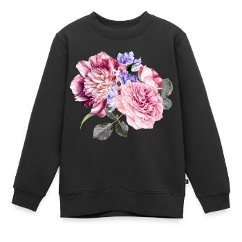 Bouquet de fleurs - Sweat Premium enfant bio - noir - Devant - AI Model Kid Female (0cm)