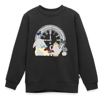 Heure du pays des merveilles - Sweat Premium enfant bio - noir - Devant - AI Model Kid Female (0cm)