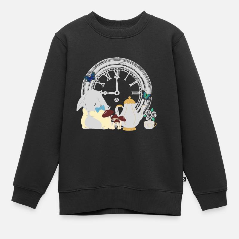 Wunderland Time - Kinder Premium Organic Sweatshirt - Schwarz