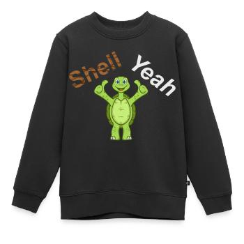 Shell Yeah Tortue Tortue - Sweat Premium enfant bio - noir - Devant - AI Model Kid Female (0cm)