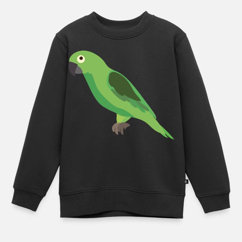 Vert perroquet - Sweat Premium enfant bio - noir