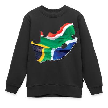 Echte Südafrika Flagge – Flag Map - Kinder Premium Organic Sweatshirt - Schwarz - Vorne - AI Model Kid Female (0cm)