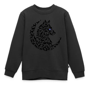 Loup composé de chiens - Sweat Premium enfant bio - noir - Devant - AI Model Kid Female (0cm)