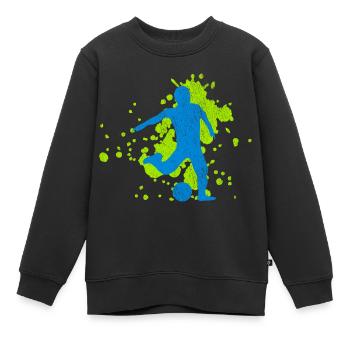 fussball | fußball | fussballer | fußballer - Kinder Premium Organic Sweatshirt - Schwarz - Vorne - AI Model Kid Female (0cm)
